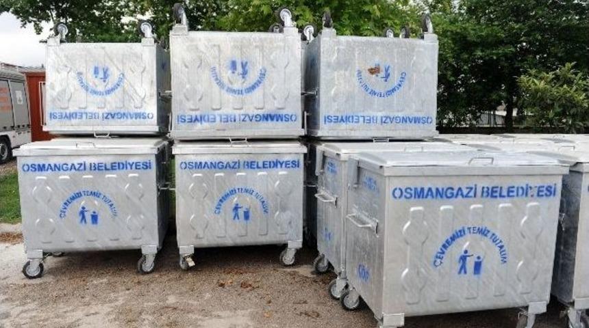 Osmangazi’de Okulların Çöp Konteynırları Yenileniyor
