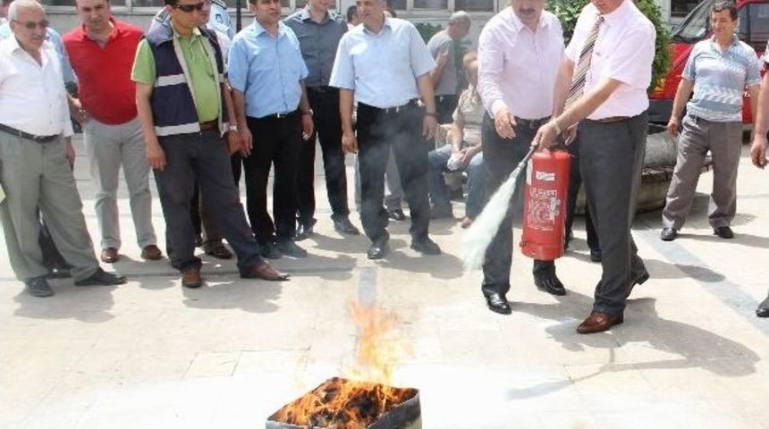 B&uuml;y&uuml;kşehir Personeline Yangın S&ouml;nd&uuml;rme Eğitimi