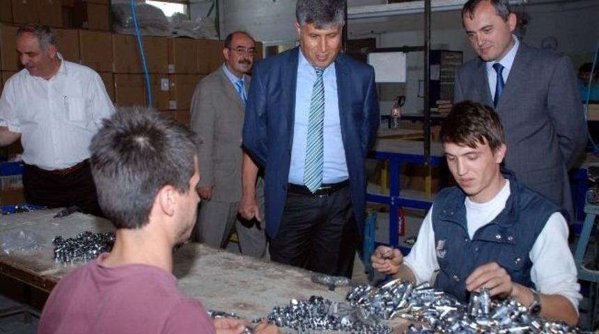 Vali Akpınar Boz&uuml;y&uuml;k Osb'de İncelemelerde Bulundu