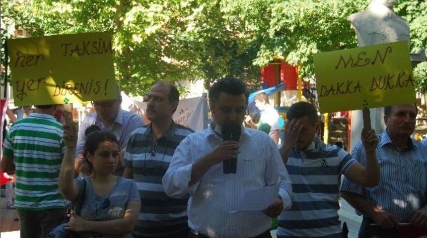 Malkara&rsquo;da Taksim Gezi Parkındaki Olaylar Protesto Edildi