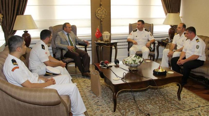 Vali Kızılcık, G&uuml;rcistan Sahil G&uuml;venlik Komutanı Bigvava'yı Kabul Etti