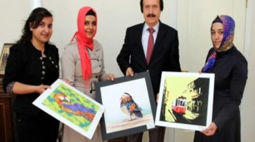 Resim B&ouml;l&uuml;m&uuml; &Ouml;ğrencilerinin Eserleri &ldquo;ııı. Ponart Guaj&rdquo; Yarışmasında Sergilendi