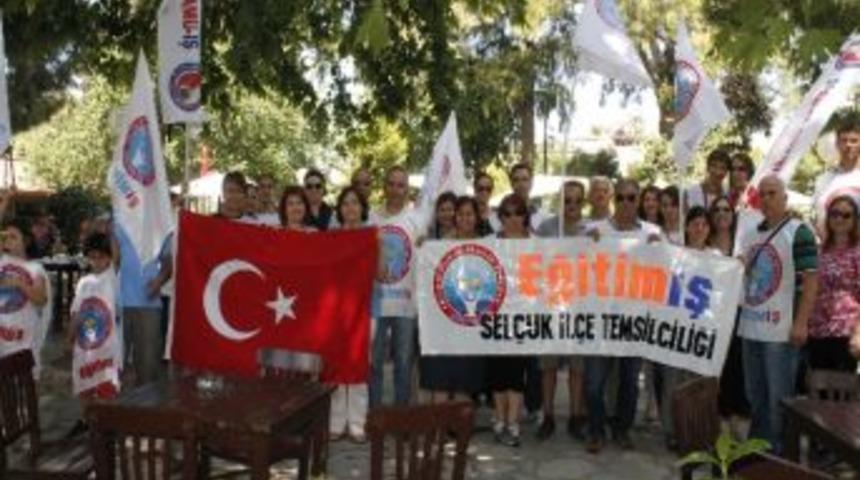 Eğitim-iş Sel&ccedil;uk Temsilciliği Grev Yaptı