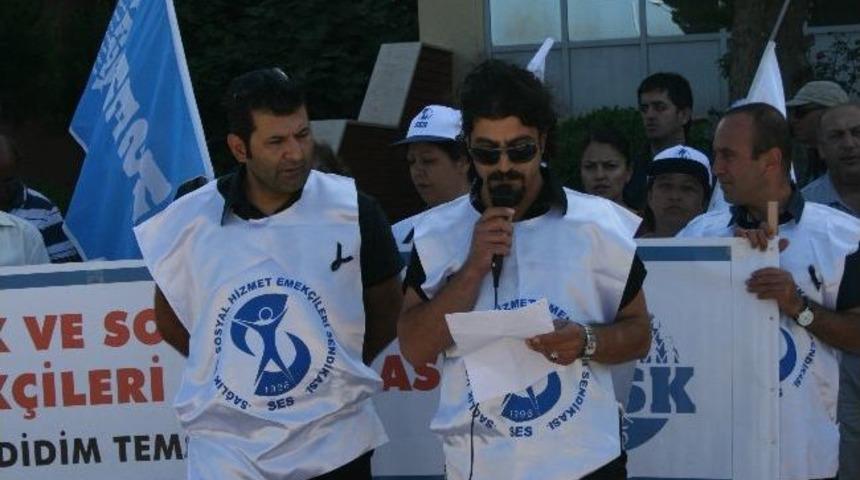 Didim Devlet Hastanesinde &Ccedil;alışan Ses &Uuml;yeleri Greve Gitti