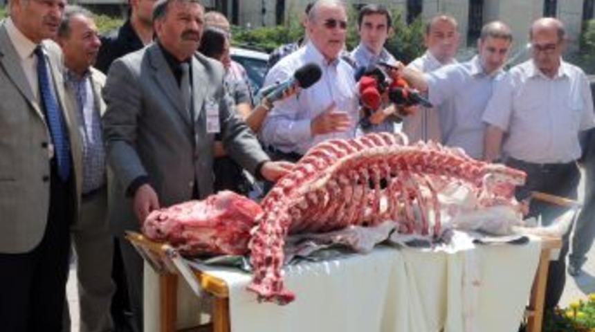 TBMM Bah&ccedil;esinde Iskeletli Basın Toplantısı