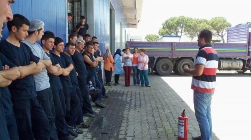 G&ouml;nen'de Yangın Tatbikatı