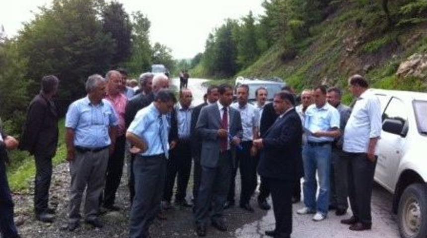 D&uuml;zce Heyeti Heyelan B&ouml;lgesinde İncelemelerde Bulundu