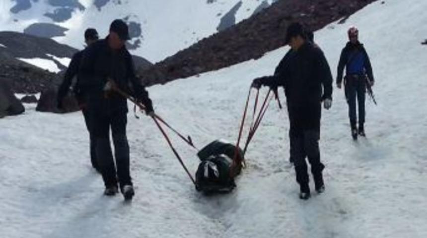 Erciyes&rsquo;teki Yaralı Kadın Dağcıyı JAK Timi Kurtardı