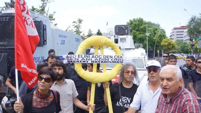 ABD Büyükelçiliğine Sarı Çelenkli Protesto