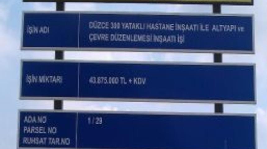 D&uuml;zce Atat&uuml;rk Devlet Hastanesi İnşaatına Yeni M&uuml;teahhit