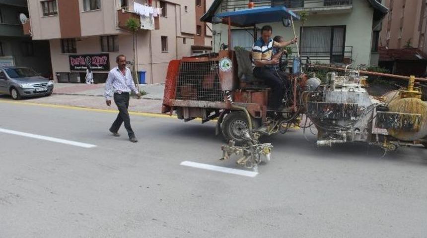 Bolu&rsquo;da Yol &Ccedil;izgileri &Ccedil;izilmeye Başladı