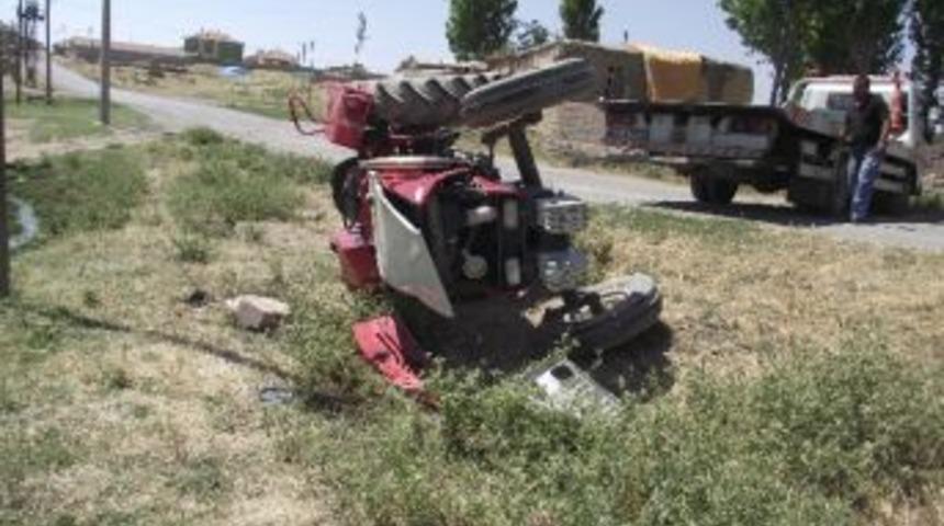 Kulu&rsquo;da Trakt&ouml;r Devrildi: 1 Yaralı