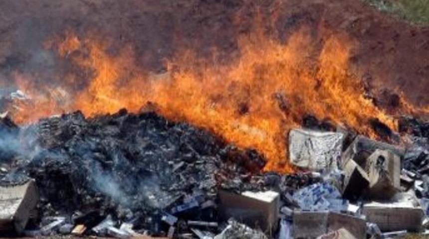 Sivas&rsquo;ta 270 Bin Paket Ka&ccedil;ak Sigara İmha Edildi