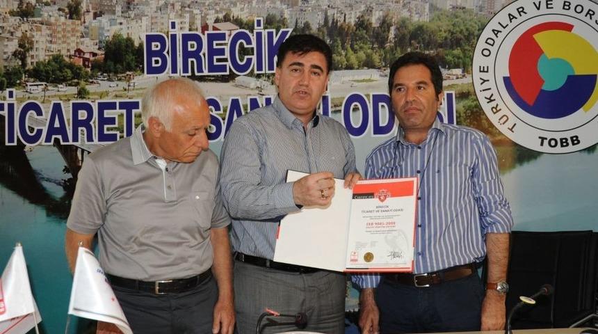 Birecik Ticaret Ve Sanayi Odası, ISO 9001-2008 Kalite Belgesi Aldı