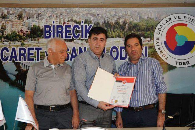 Birecik Ticaret Ve Sanayi Odası, ISO 9001-2008 Kalite Belgesi Aldı