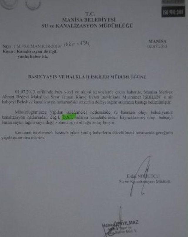 Manisa Belediyesi Su Ve Kanalizasyon İşleri Müdürü Erdal Nohutçu: