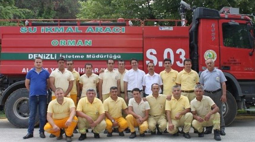 Denizli'de Yangın Ekibi G&ouml;reve Hazır