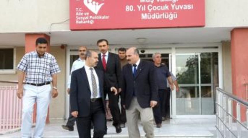 Muş Valisi B&uuml;y&uuml;kersoy &Ccedil;ocuk Yuvasını Ziyaret Etti
