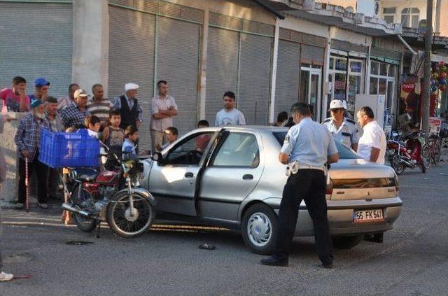 Otomobille Motosiklet Çarpıştı: 1 Yaralı 1