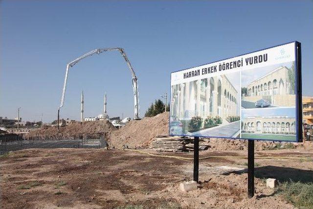 Harran&rsquo;da, Erkek &Ouml;ğrenci Yurdunun Temeli Atıldı 2