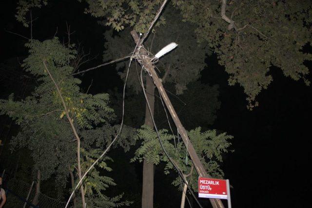 TIR Şoförü Elektrik Direklerine Çarptı