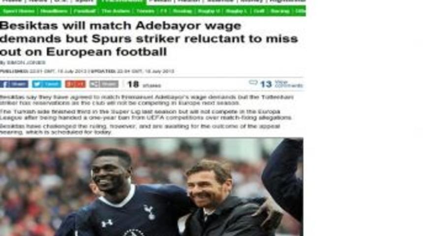 Beşiktaş İ&ccedil;in Adebayor İddiası
