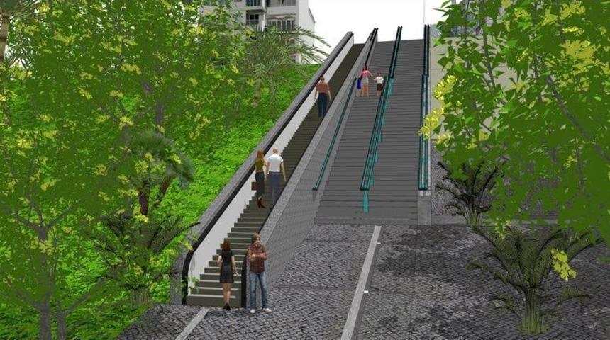 İzmir Konak'ta Bir Yokuşa Y&uuml;r&uuml;yen Merdiven Yapılacak