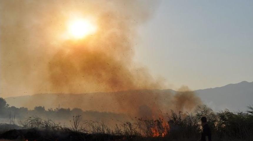 Edremit&rsquo;in Bostancı K&ouml;y&uuml;nde Yangın &Ccedil;ıktı