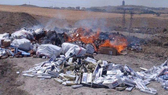 Kırşehir&rsquo;de 750 Bin Paket G&uuml;mr&uuml;k Ka&ccedil;ağı Sigara Yakılarak Imha Edildi 2