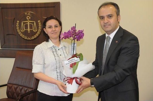 Aktaş, İneg&ouml;l&rsquo;&uuml;n Yeni Hakimlerini Ziyaret Etti 1