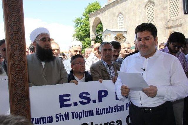 Mısır’da Ölenler İçin Erzurum’da Gıyabi Cenaze Namazı Kılındı