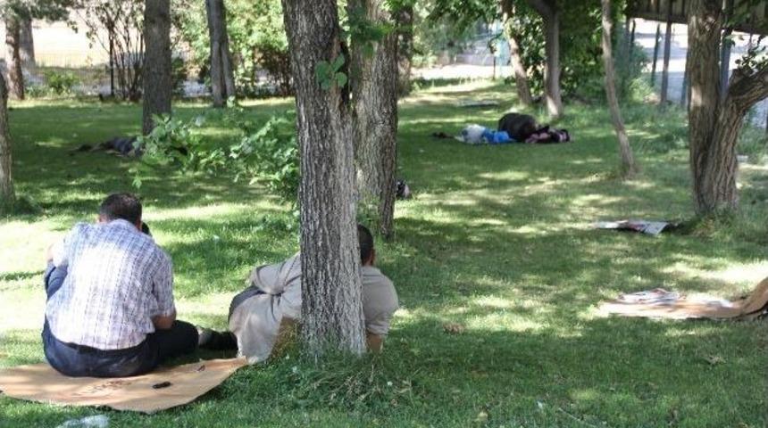 Erzurum&rsquo;da Sıcak Hava Bunaltıyor