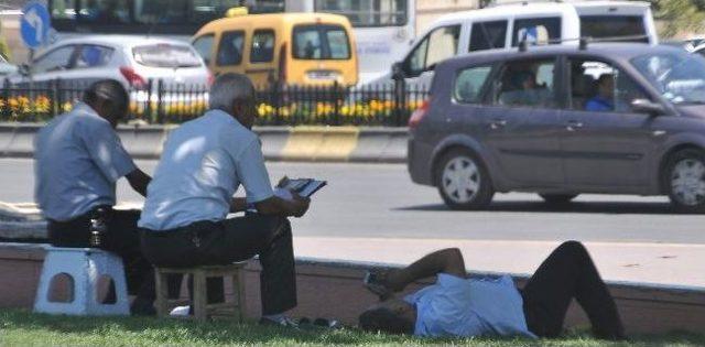 Sıcaklardan Bunalan Vatandaş, G&ouml;lgelik Alanlara Ka&ccedil;ıyor 1