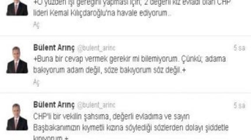 Başbakan Yardımcısı Arın&ccedil;'tan Chp'li Yıldıray Sapan'a Tepki