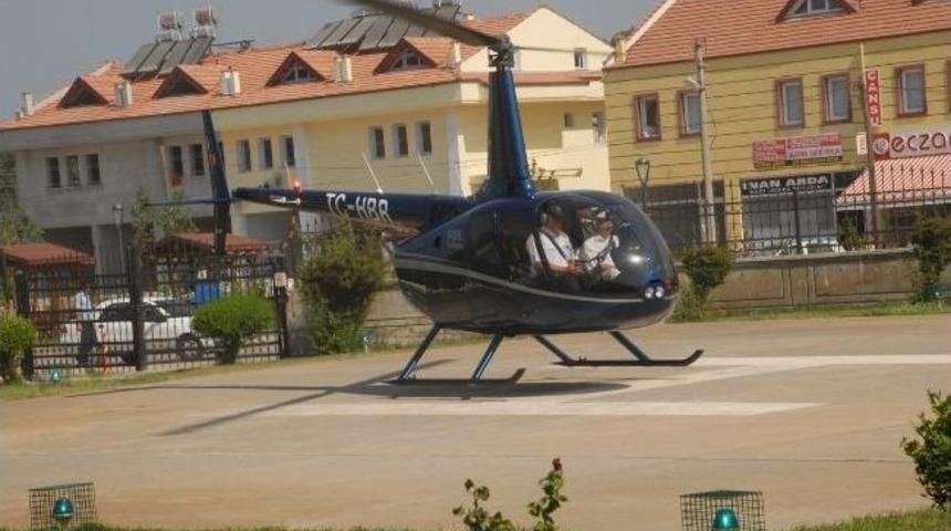 Denizlili Vergi Rekortmeni &Ouml;zel Helikopterle Hastane Bah&ccedil;esine İndi