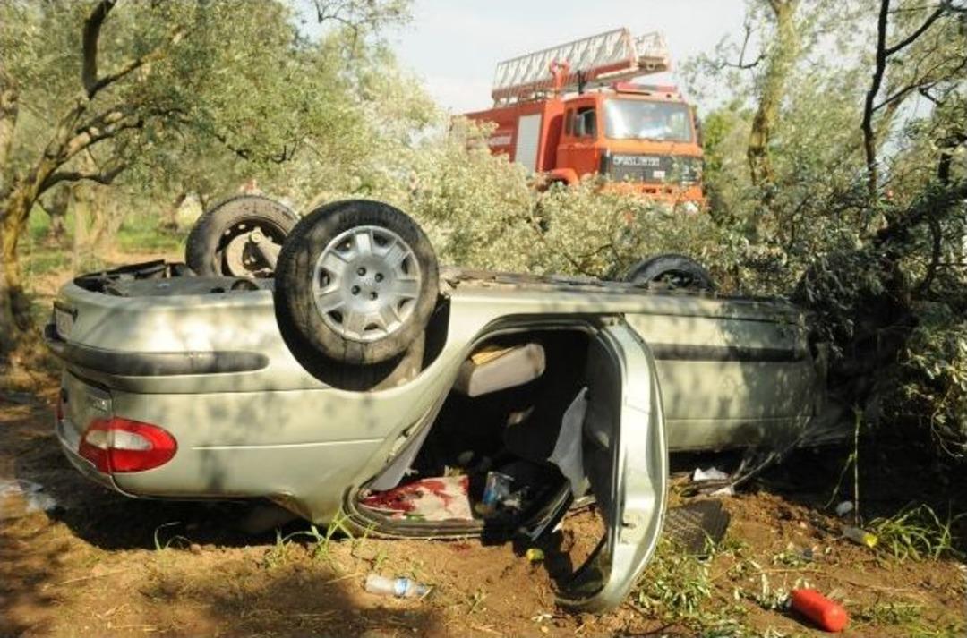 Otomobil Zeytinliğe U&ccedil;tu: 3 Yaralı