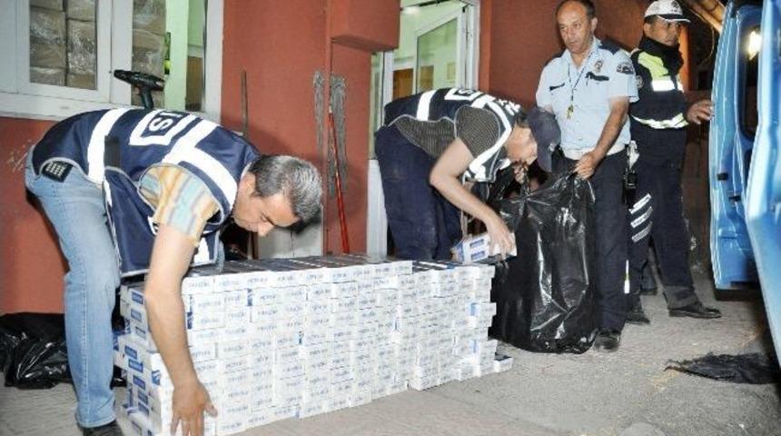 Aksaray'da 8 Bin 100 Paket Ka&ccedil;ak Sigara Ele Ge&ccedil;irildi