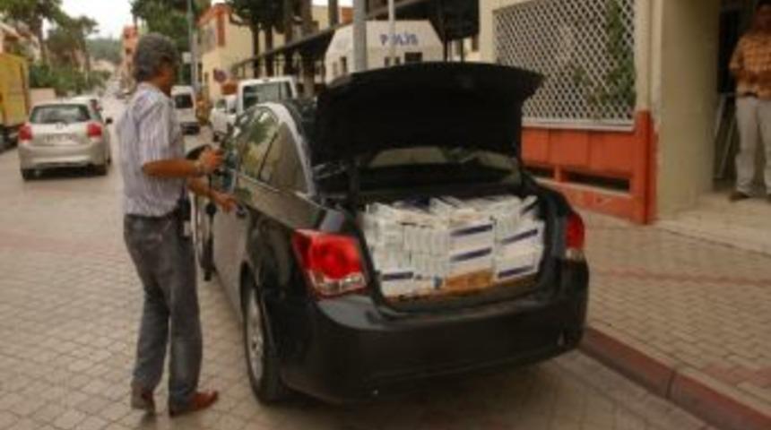 Otomobilin Bagajından 4 Bin 500 Paket Ka&ccedil;ak Sigara &Ccedil;ıktı