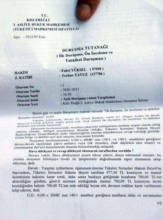 &Ccedil;ektiği Kredinin Komisyon Masrafını 6 Sene Sonra Geri Aldı 1