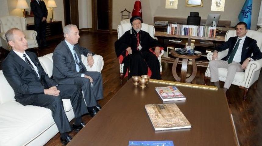 K&uuml;lt&uuml;r Bakanı &Ccedil;elik, S&uuml;ryani Ortodoks Kilisesi Metropoliti &Ccedil;etin'i Kabul Etti
