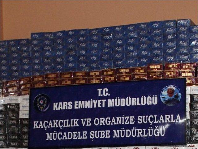 Kars&rsquo;ta 12 Bin Paket Ka&ccedil;ak Sigara Ele Ge&ccedil;irildi 1