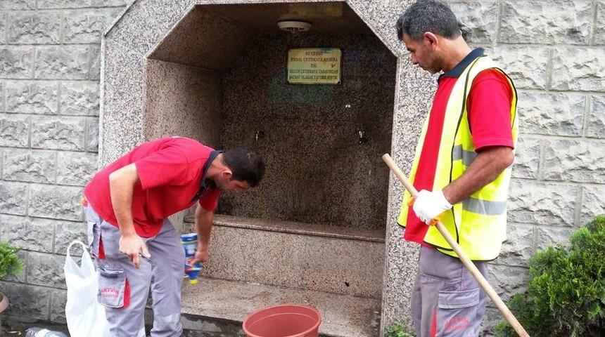 Artvin'de &Ccedil;eşmeler Temizleniyor