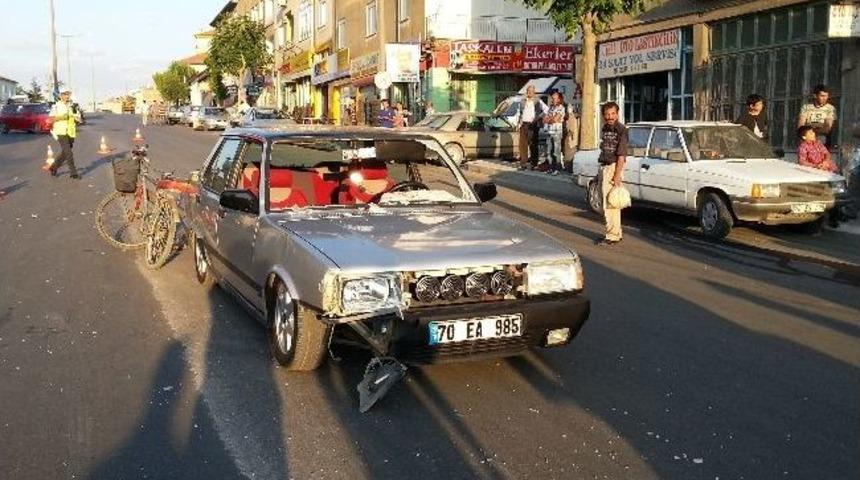 Otomobilin &Ccedil;arptığı Bisikletli Yaralandı