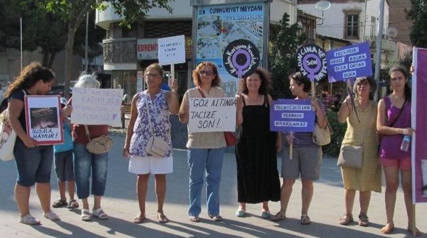 Edremit&rsquo;te K&ouml;rfez Kadınları Tecav&uuml;z Ve Cinsel Tacizi Protesto Etti