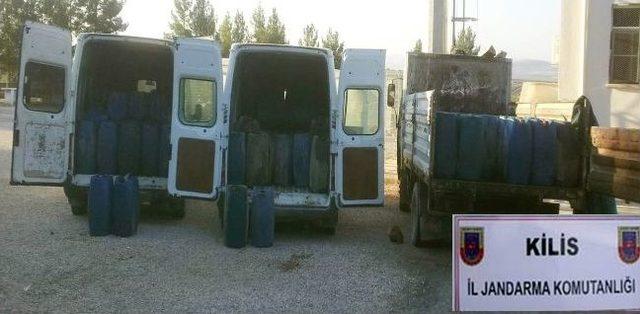 Kilis'te 9 Bin 780 Litre Kaçak Motorin Ele Geçirildi