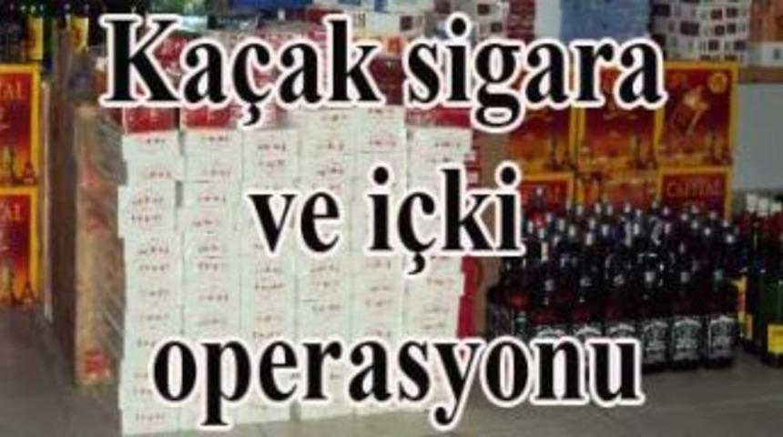 Kağızman'da ka&ccedil;ak sigara ve i&ccedil;ki yakalandı