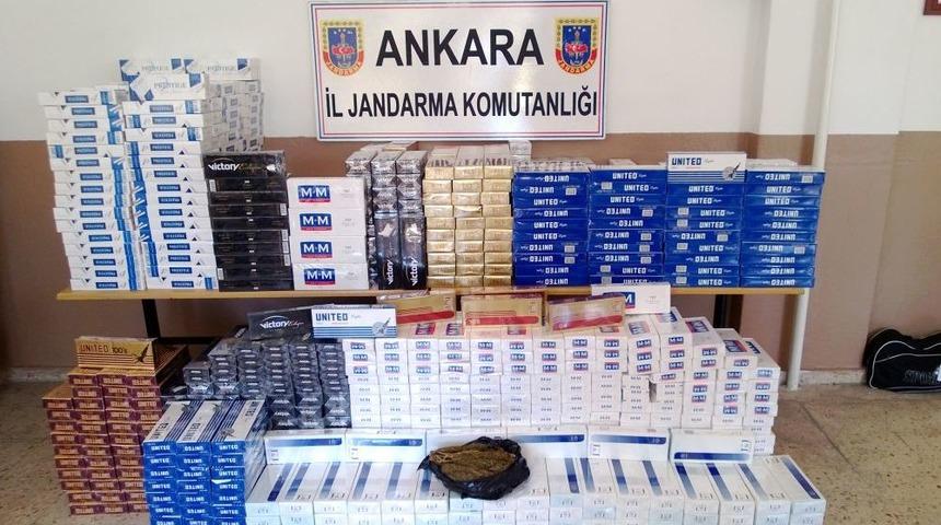 Başkent&rsquo;te Yolcu Otob&uuml;s&uuml;nde Ka&ccedil;ak Sigara Ve Esrar Ele Ge&ccedil;irildi