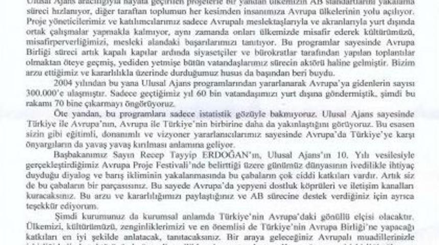 Ab Bakanı Bağış&rsquo;tan G&ouml;k&ccedil;ebey İl&ccedil;e Milli Eğitim M&uuml;d&uuml;rl&uuml;ğ&uuml;&rsquo;ne Teşekk&uuml;r Mektubu