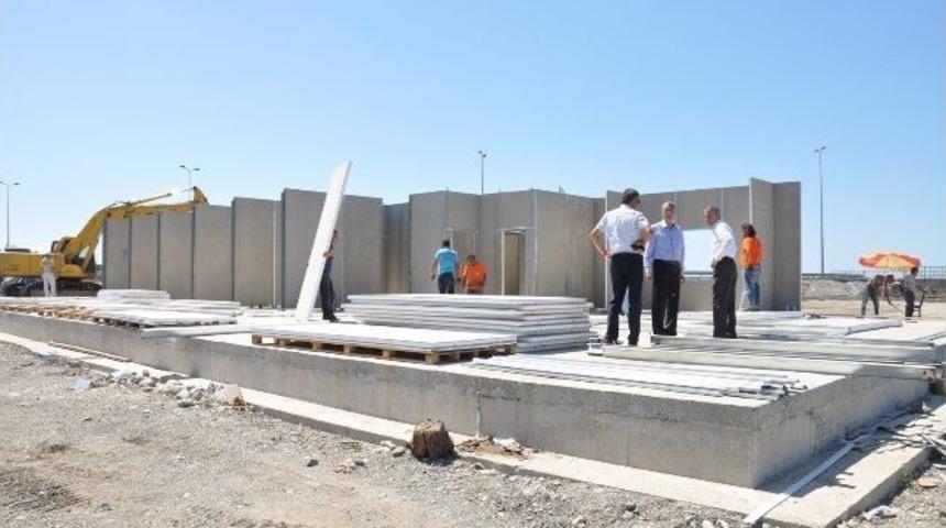 Alaplı Terminal Binasının Montajına Başlandı