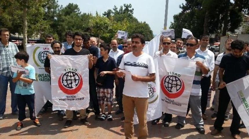 Tekirdağ&rsquo;da Mısır'daki Darbe Protesto Edildi